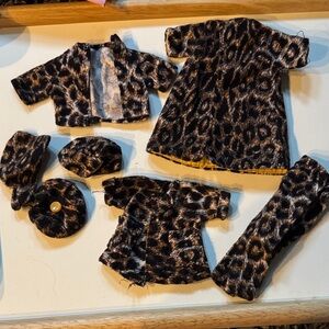 Vintage Barbie inspired leopard print outfit set